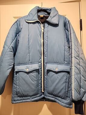 Vintage Goodyear Official Racing Apparel Jacket Baby Blue Mens Medium Womens XL